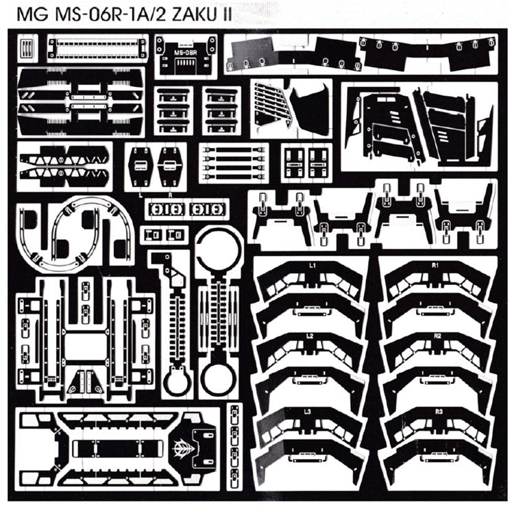 MG 1/100 MS-06R Zaku II etched metail detailing sheet